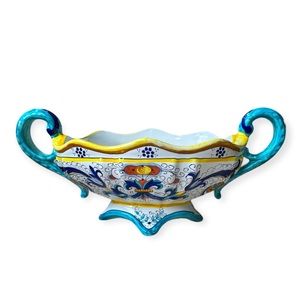 Fratelli Mari Deruta Majolica Ricco Italian Handpainted Centerpiece Bowl LARGE